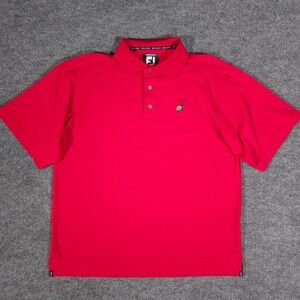 FootJoy FJ Polo Shirt Mens M Red Performance ProDry Stretch Pique CC Logo Golf